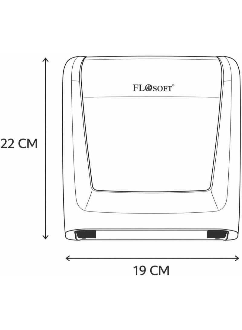 فلوسوفت موزع مناديل ورقية جداري بنظام طي Z مع قفل بمفتاح، حامل مناديل يدوي مصنوع من بلاستيك ABS، سعة 300 ورقة للاستخدام في الحمام والمطبخ والمكتب، لون أسود، 22 × 19 سم - Image 5